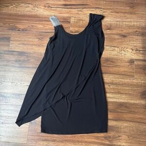 Jessica Black Asymmetrical Mini Dress Rhinestone Strap Women 4‎ Mob Wife Party